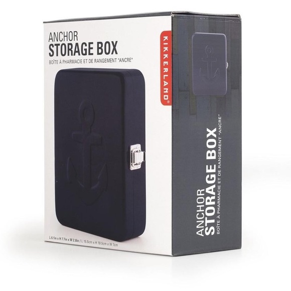 Kikkerland anchor box blue latching new in box - Picture 2 of 8